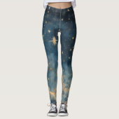 Golden Twilight Sky Celestial Activewear Leggings (Voorkant)