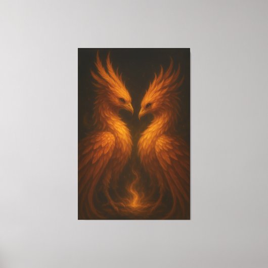 Golden Twin Phoenix • Luxury Fine Art Canvas (Voorkant)