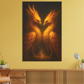 Golden Twin Phoenix • Luxury Fine Art Canvas (Insitu (Woonkamer))