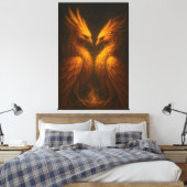 Golden Twin Phoenix • Luxury Fine Art Canvas Afdruk (Insitu (Slaapkamer))