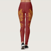 Golden Twin Phoenix Red Leggings (Achterkant)