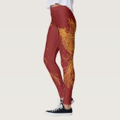 Golden Twin Phoenix Red Leggings (Links)
