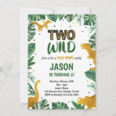 Golden Two Wild Dinosaur uitnodiging (Voorkant)