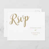 Golden typografie bruiloft RSVP briefkaarten (Voorkant / Achterkant)