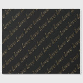 Golden Typografie Gold Text Shiny Elegant Love Cadeaupapier (Vlak)
