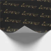 Golden Typografie Gold Text Shiny Elegant Love Cadeaupapier (Hoek)