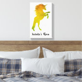 Golden Unicorn Girl's Room Canvas Afdruk (Insitu (Slaapkamer))