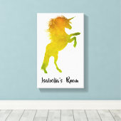 Golden Unicorn Girl's Room Canvas Afdruk (Insitu (Houten vloer))