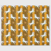 Golden Unicorn Kerstmis Cadeaupapier (Vlak)