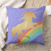 Golden Unicorn over pastelregenboogkleuren Kussen (Deken)