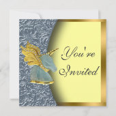 Golden Unicorn Party Invitation Kaart (Voorkant)