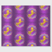 Golden Unicorn Rainbow Sparkles Paars Cadeaupapier (Vlak)