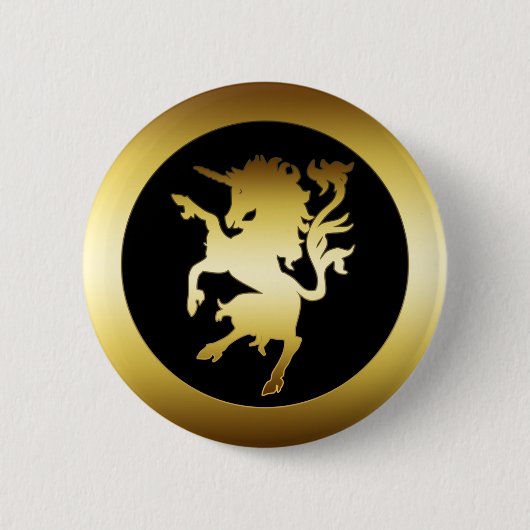 GOLDEN UNICORN RONDE BUTTON 5,7 CM (Voorkant)