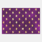 Golden Unicorn Sparkle Pattern on Purple & Pink Inpakpapier Vel (Voorkant 3)
