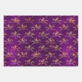 Golden Unicorn Sparkle Pattern on Purple & Pink Inpakpapier Vel (Voorkant)