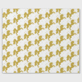 Golden Unicorn Star Wrapping Paper Cadeaupapier (Vlak)