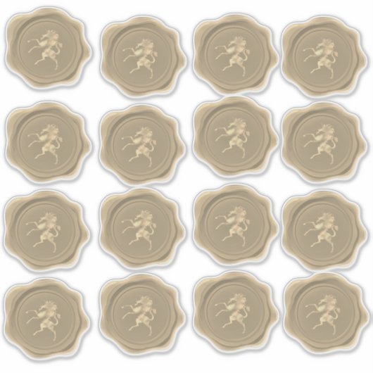 Golden Unicorn Wax Seal Stickers (Voorkant)