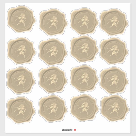 Golden Unicorn Wax Seal Stickers (Vel)