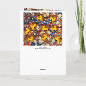 GOLDEN UNICORNS, RED BLUE MARBLED EFFECTS Birthday Feestdagen Kaart (Achterkant)