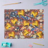 GOLDEN UNICORNS, RED BLUE MARBLED EFFECTS, CIRCLS TISSUEPAPIER (Craft)