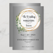 Golden Union Vieren Liefde & Toewijding Bruiloft Kaart (Voorkant / Achterkant)