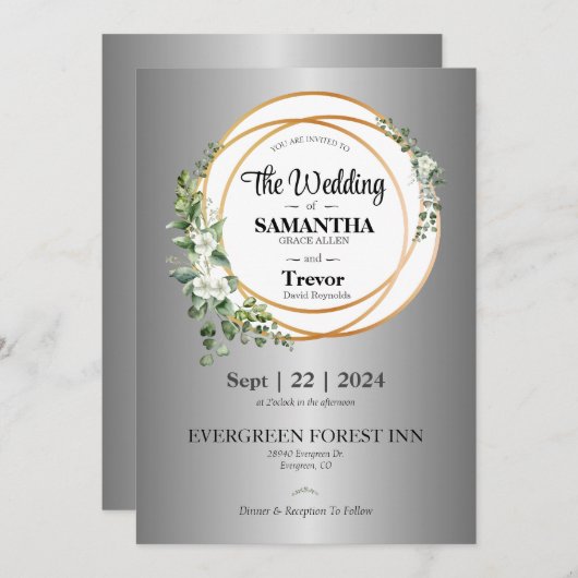 Golden Union Vieren Liefde & Toewijding Bruiloft Kaart (Voorkant / Achterkant)