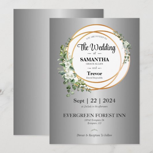 Golden Union Vieren Liefde & Toewijding Bruiloft Kaart (Voorkant / Achterkant)