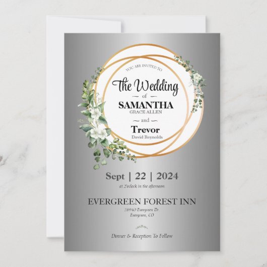 Golden Union Vieren Liefde & Toewijding Bruiloft Kaart (Voorkant)