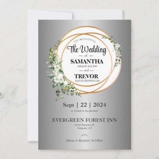 Golden Union Vieren Liefde & Toewijding Bruiloft Kaart (Voorkant)