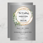 Golden Union Vieren Liefde & Toewijding Bruiloft Kaart (Voorkant / Achterkant)