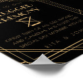 Golden Unplugged Ceremony Wedding Sign Poster (Hoek)