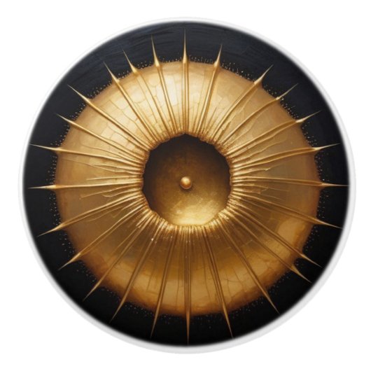 Golden Urchin Keramische Knop (Voorkant)