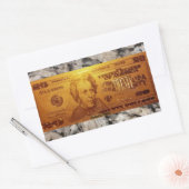 Golden US Twenty Dollar Bill Front Rechthoekige Sticker (Envelop)