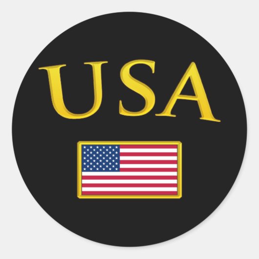 Golden USA Ronde Sticker (Voorkant)
