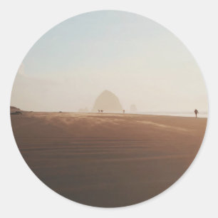 Golden uur in Cannon Beach Ronde Sticker