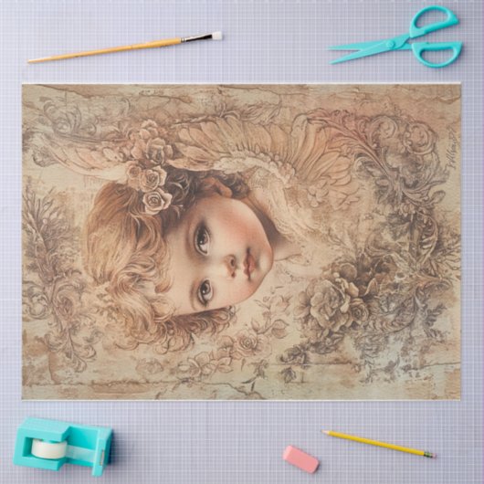 Golden Valentijn Angel Tissuepapier (Craft)