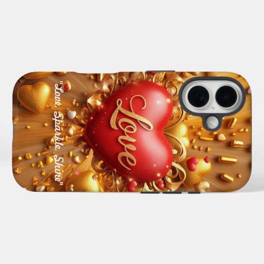 "Golden Valentijn Glow" Case-Mate iPhone Case (Achterkant (horizontaal))