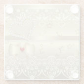 Golden Valentijnsdag Wedding illustratie hart l Glazen Onderzetter (Achterkant)