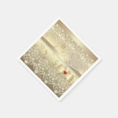 Golden Valentijnsdag Wedding illustratie hart l Servet (Hoek)