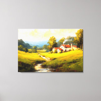 Golden Valley Homestead Canvas Afdruk