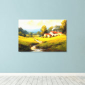 Golden Valley Homestead Canvas Afdruk (Insitu (Houten vloer))