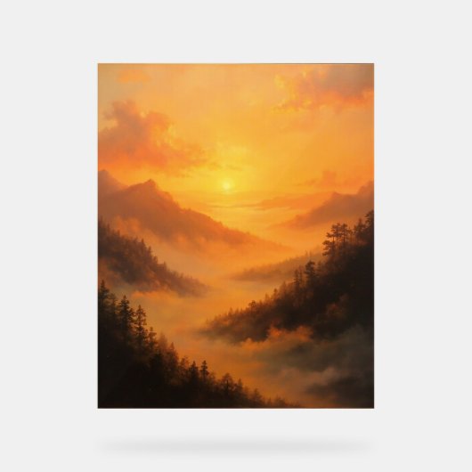 Golden Valley Sunrise Acryl Bord (Voorkant)