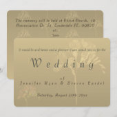 Golden Veiled Fresia Wedding Invitations Kaart (Voorkant / Achterkant)