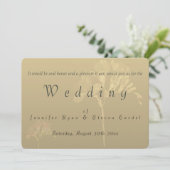 Golden Veiled Fresia Wedding Invitations Kaart (Staand voorkant)