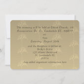 Golden Veiled Fresia Wedding Invitations Kaart (Achterkant)