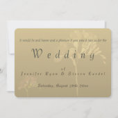 Golden Veiled Fresia Wedding Invitations Kaart (Voorkant)