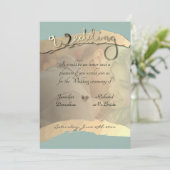 Golden Veiled Portrait Wedding Invitation Kaart (Staand voorkant)