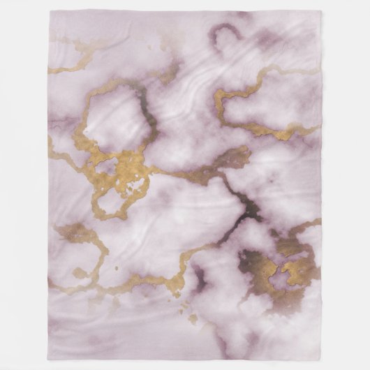 Golden Vein Marble Blush Aura Fleece Blanket (Voorkant)