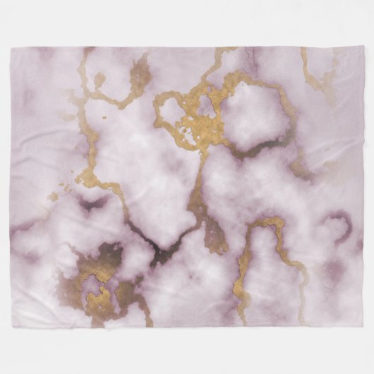 Golden Vein Marble Blush Aura Fleece Blanket (Voorkant (Horizontaal))
