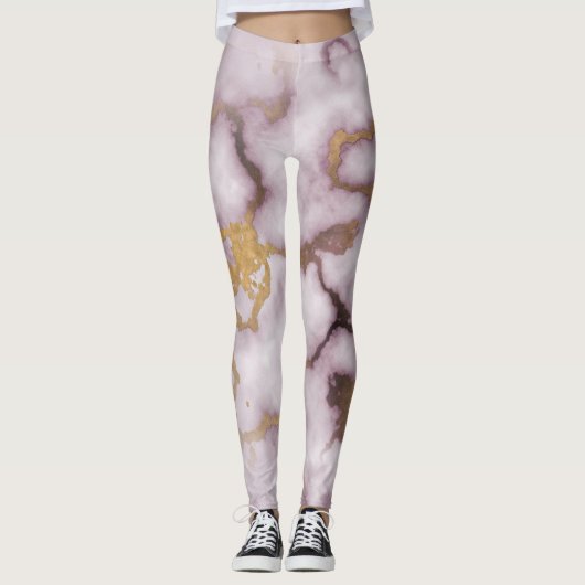 Golden Vein Marble Blush Aura Leggings (Voorkant)